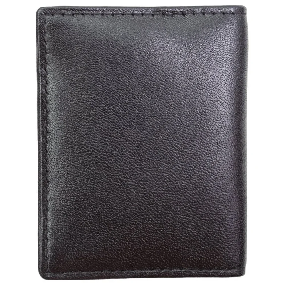 Men Pure Slim Genuine Leather Credit Card Holder, Black